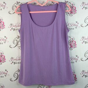 Cleo tank top camisole purple light Lavender Tank Top swoop neckline luxe
